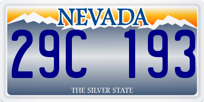 NV license plate 29C193