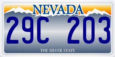 NV license plate 29C203