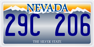 NV license plate 29C206