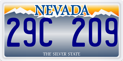 NV license plate 29C209