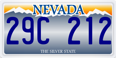 NV license plate 29C212