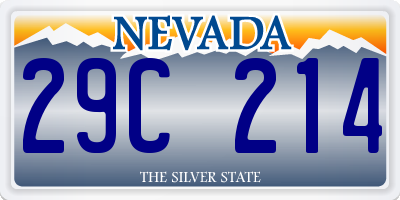 NV license plate 29C214