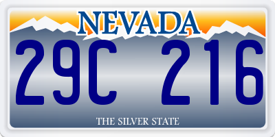 NV license plate 29C216