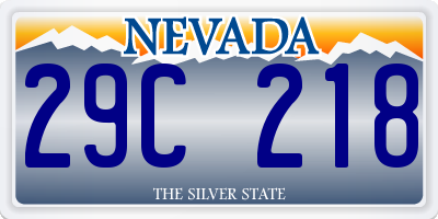 NV license plate 29C218
