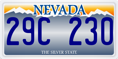 NV license plate 29C230