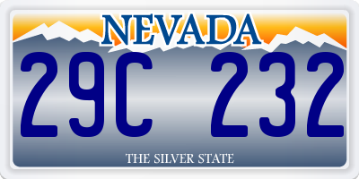NV license plate 29C232