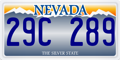 NV license plate 29C289