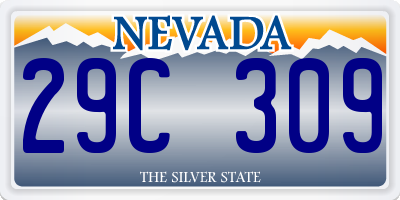 NV license plate 29C309