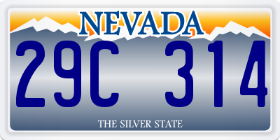 NV license plate 29C314