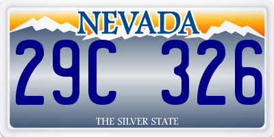 NV license plate 29C326