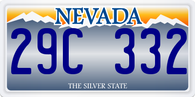 NV license plate 29C332