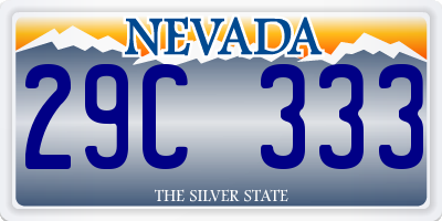 NV license plate 29C333