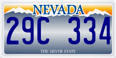 NV license plate 29C334