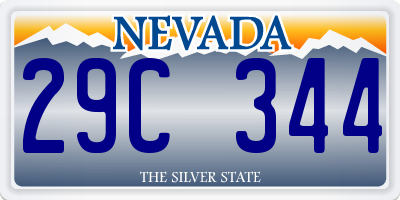 NV license plate 29C344