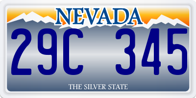 NV license plate 29C345