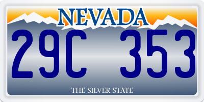 NV license plate 29C353