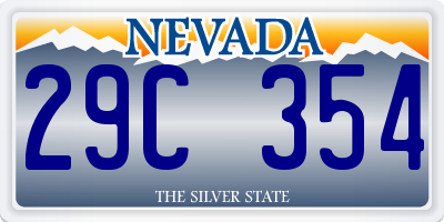 NV license plate 29C354