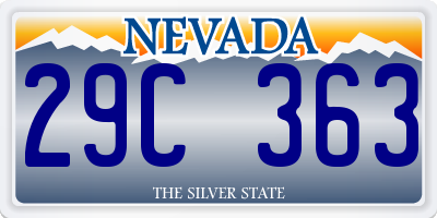 NV license plate 29C363