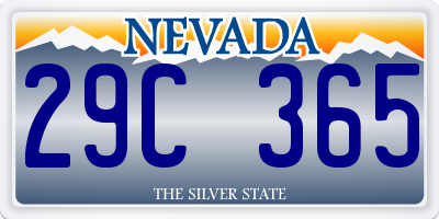 NV license plate 29C365