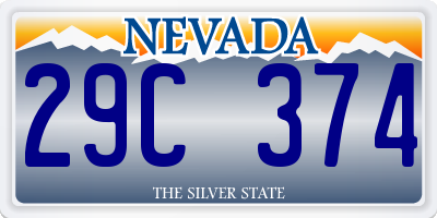 NV license plate 29C374