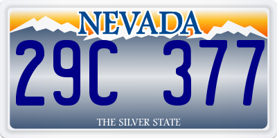 NV license plate 29C377