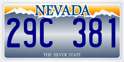 NV license plate 29C381