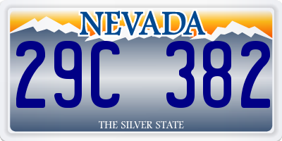 NV license plate 29C382