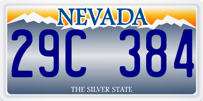 NV license plate 29C384