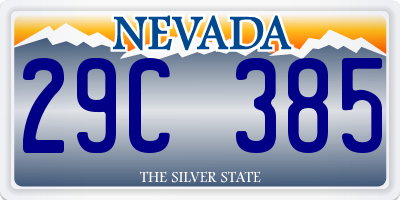 NV license plate 29C385