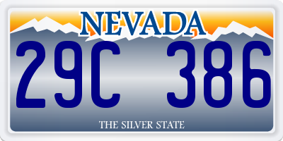 NV license plate 29C386