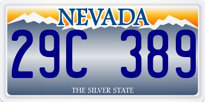 NV license plate 29C389