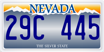 NV license plate 29C445