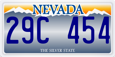 NV license plate 29C454