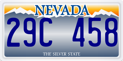 NV license plate 29C458