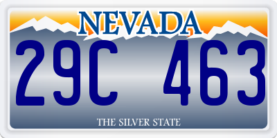 NV license plate 29C463