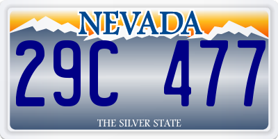 NV license plate 29C477