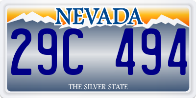 NV license plate 29C494