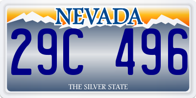 NV license plate 29C496