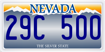 NV license plate 29C500