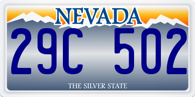 NV license plate 29C502
