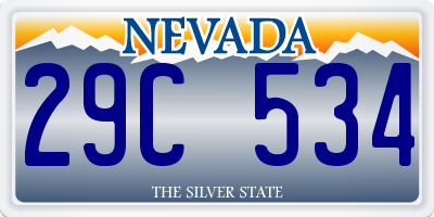 NV license plate 29C534