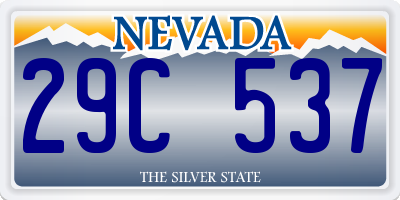 NV license plate 29C537