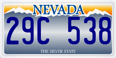 NV license plate 29C538