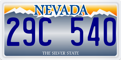 NV license plate 29C540
