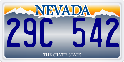 NV license plate 29C542