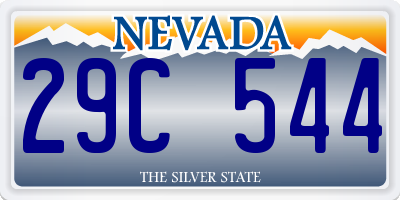 NV license plate 29C544