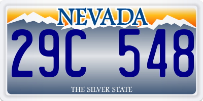 NV license plate 29C548