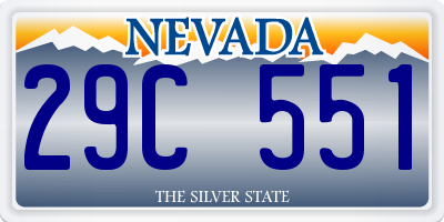 NV license plate 29C551