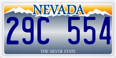NV license plate 29C554