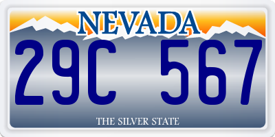 NV license plate 29C567